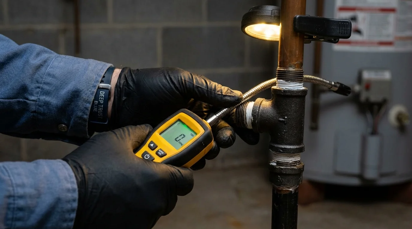 Gas leak detection with electronic sniffer by Johns Plumbing LLC in Moncks Corner
